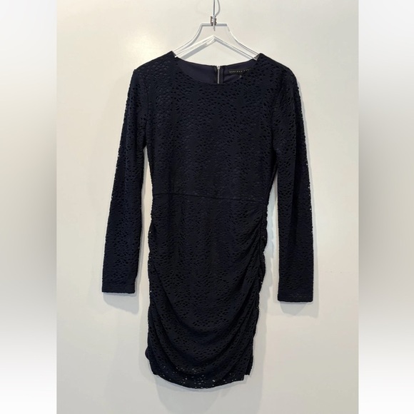 Endless Rose Dresses & Skirts - Endless Rose Navy‎ Blue Lace Ruched Long Sleeve Bodycon Mini Dress Large NWT